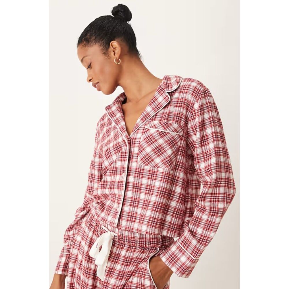Abercrombie & Fitch Sleepwear Red and White Plaid Flannel Pajama Top size Large